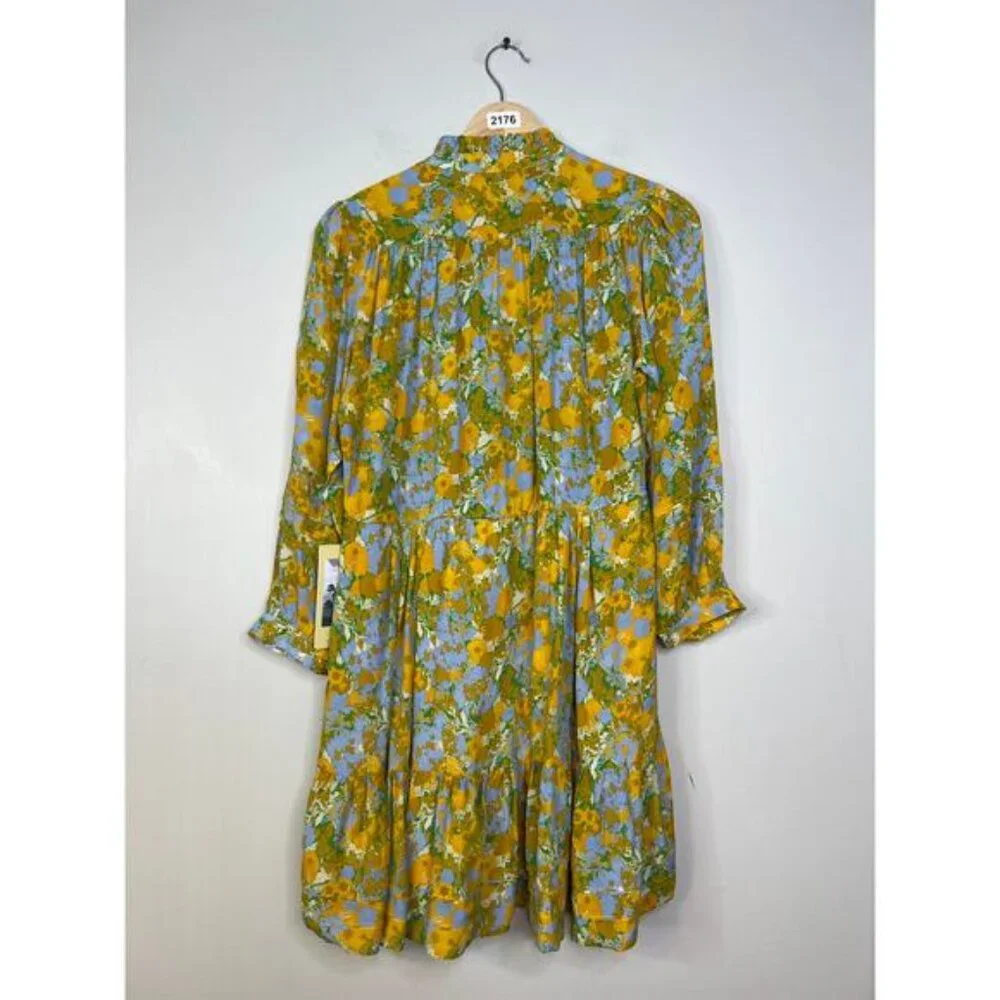 NWT Birds of Paradis Yulia Long Sleeve Fit & Flare Shirtdress in Golden Briar - Picture 7 of 8